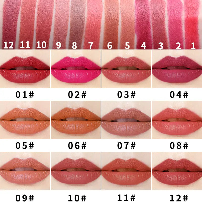Small Square Tube Matte Matte Not Easy To Fall Off Lipstick Smooth Moisturizing Not Pull Dry Lasting Color Portable Lipstick Makeup eprolo