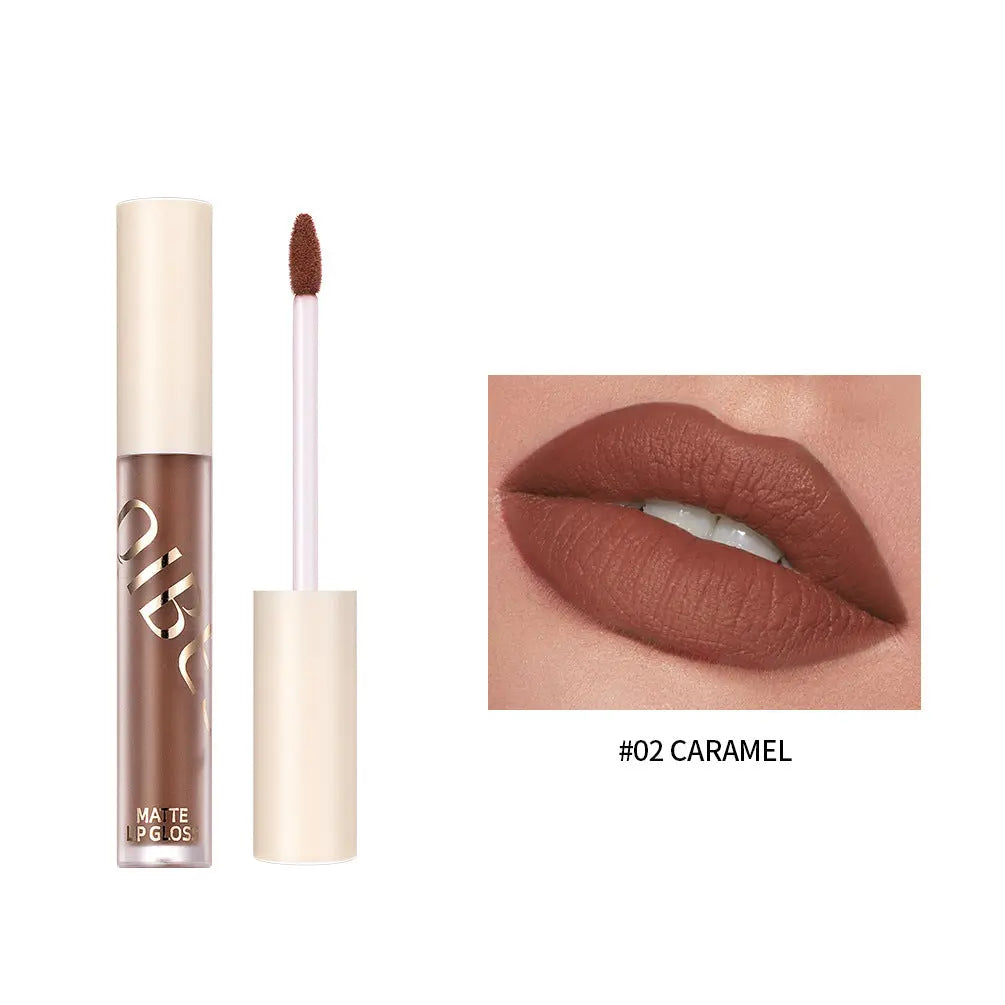 QIBEST The New Silky Soft Mist Matte Lip Gloss Non-Stick Cup Does Not Fade Lip Glaze Makeup Liquid Lipstick eprolo