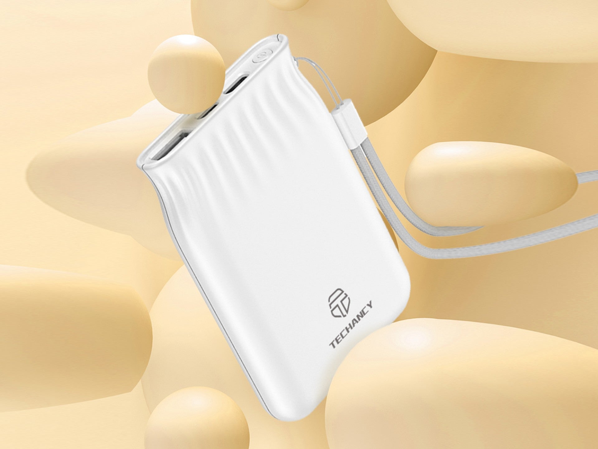 Techancy 6500mah Power Bank Branco TF2772，Carregamento De Telemóvel/Tablet Compatível Com 2A, Fonte De Alimentação Portátil