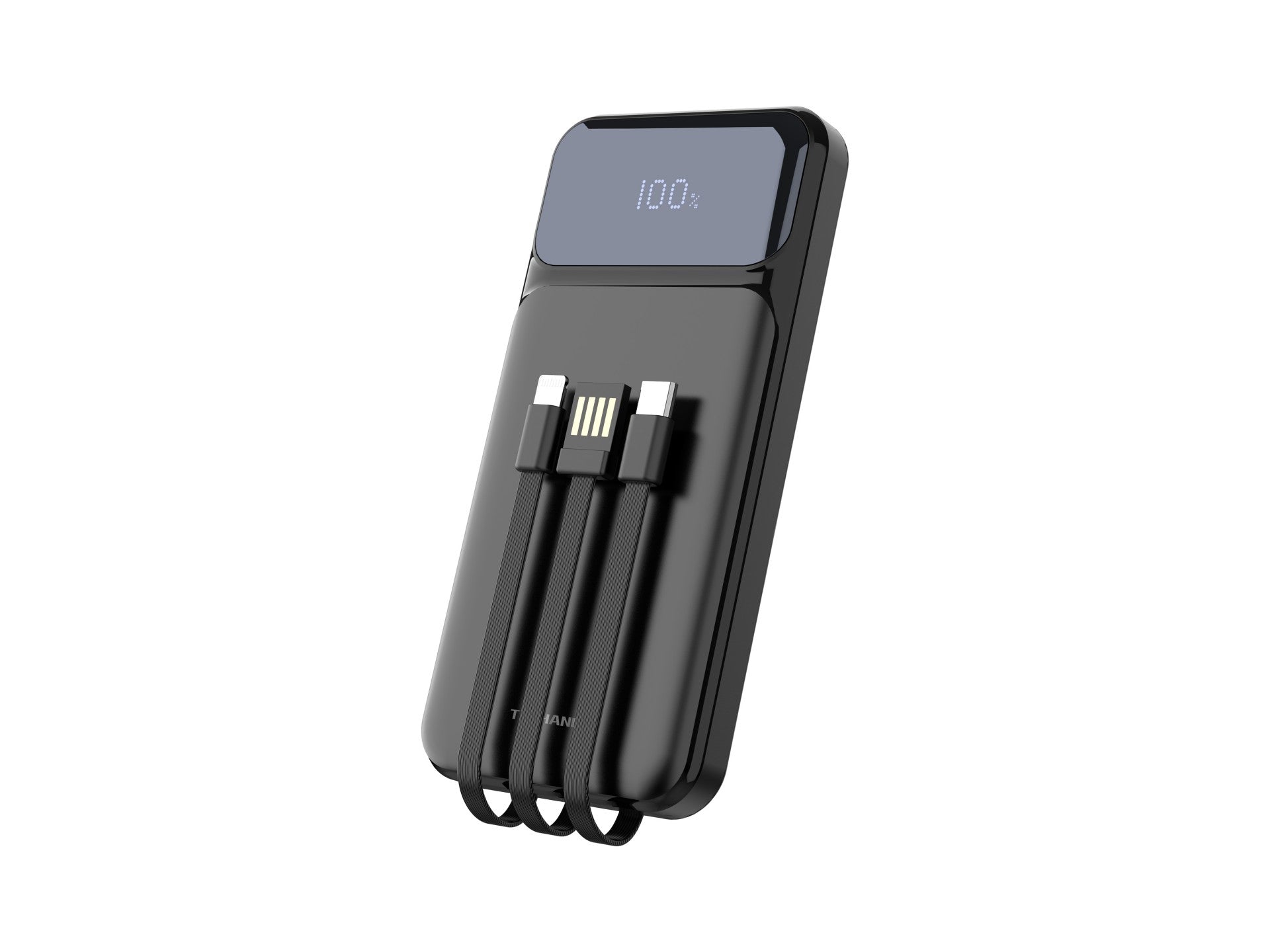 Techancy Power Bank 10000 Mah 22.5w  TF2782, Cabo De Carregamento Type-C+Lightning+ Usb 3in1, Ecrã Digital De Potência