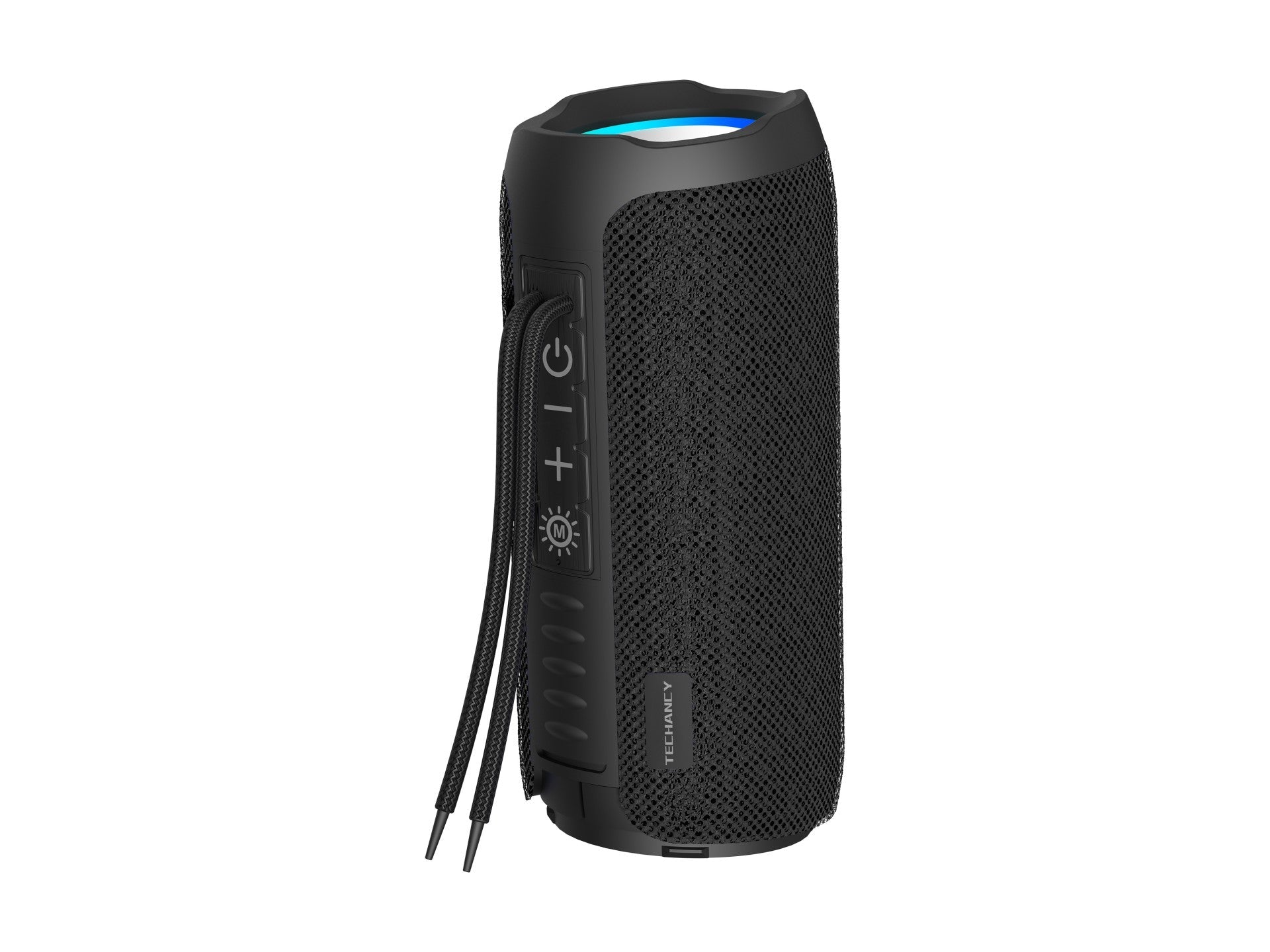 Techancy Altifalante sem fios Bluetooth versão 5.3 TH2634, suporta entrada TF/U disk/LINE LN, luz LED de 7 cores